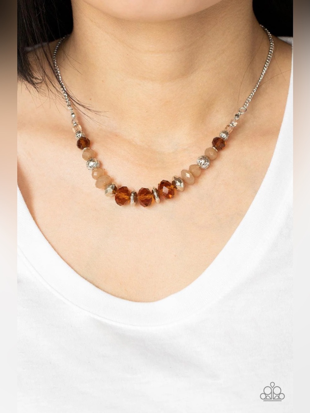 ❤️‍🔥5/$25❤️‍🔥 Turn Up The Tea Lights Brown Necklace
